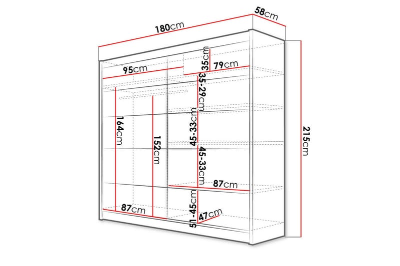 Canderbury Garderob 180x215 cm - Brun/Vit - Förvaring - Garderober & garderobssystem