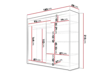 Canderbury Garderob 180x215 cm - Svart - Förvaring - Garderober & garderobssystem