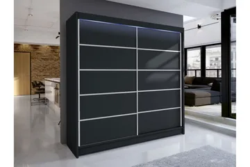 Canderbury Garderob 180x215 cm - Svart - Förvaring - Garderober & garderobssystem