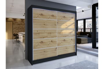 Canderbury Garderob 180x215 cm - Svart/Brun - Förvaring - Garderober & garderobssystem