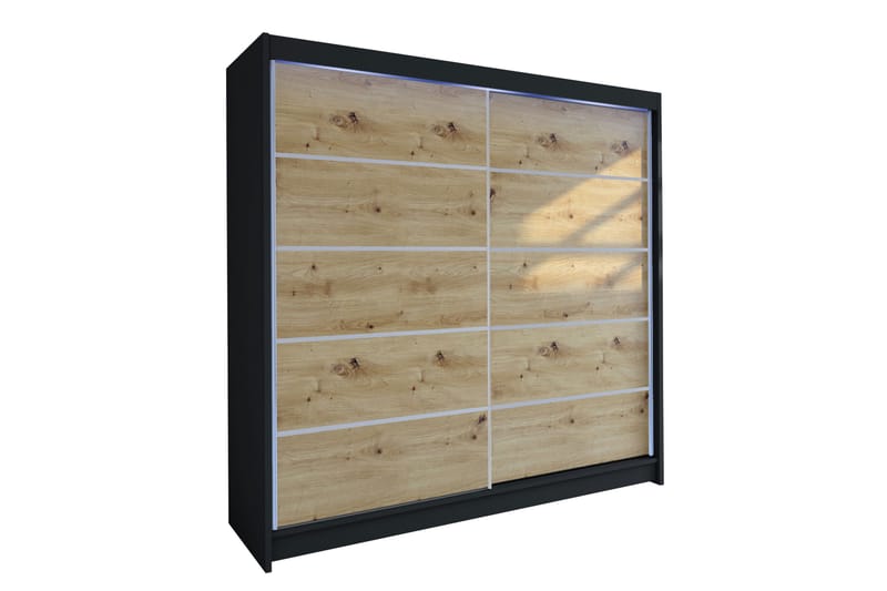 Canderbury Garderob 180x215 cm - Svart/Brun - Förvaring - Garderober & garderobssystem