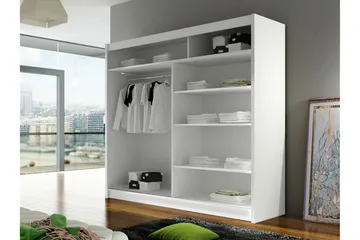 Canderbury Garderob 180x215 cm - Svart/Vit - Förvaring - Garderober & garderobssystem