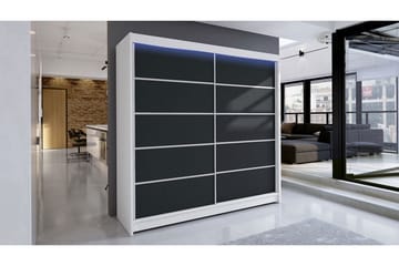 Canderbury Garderob 180x215 cm - Svart/Vit - Förvaring - Garderober & garderobssystem