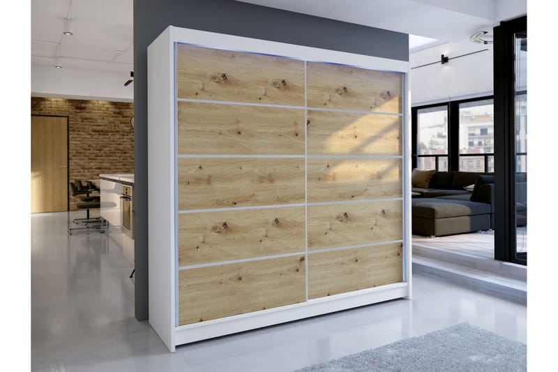Canderbury Garderob 180x215 cm - Vit/Brun - Förvaring - Garderober & garderobssystem