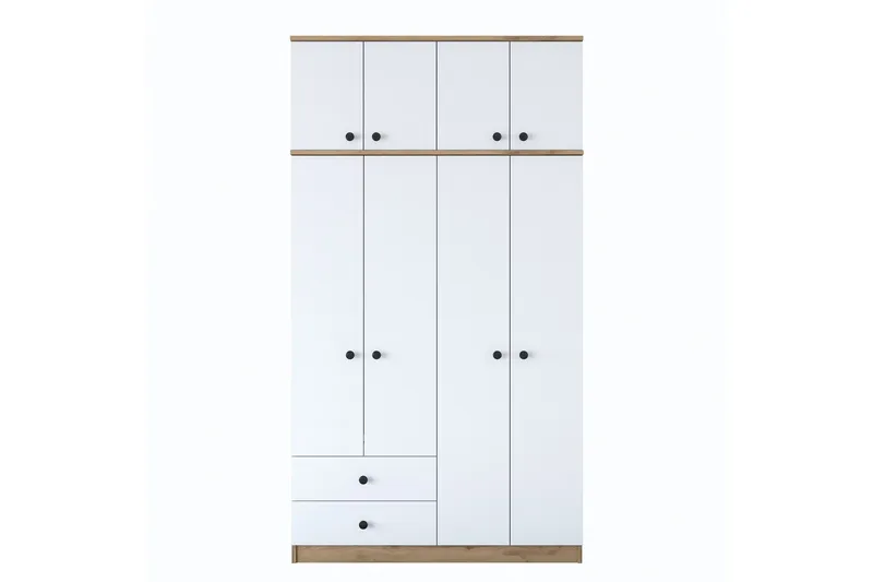 Caturai Garderob 120 cm - Valnöt/Vit - Förvaring - Garderober & garderobssystem