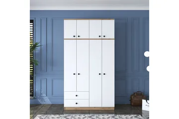 Caturai Garderob 120 cm - Valnöt/Vit - Förvaring - Garderober & garderobssystem