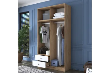 Caturai Garderob 120 cm - Valnöt/Vit - Förvaring - Garderober & garderobssystem