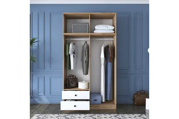 Caturai Garderob 120 cm - Valnöt/Vit - Förvaring - Garderober & garderobssystem