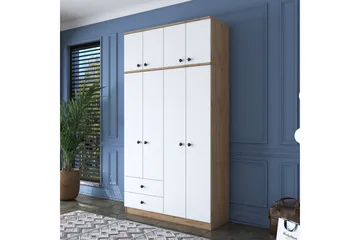 Caturai Garderob 120 cm - Valnöt/Vit - Förvaring - Garderober & garderobssystem