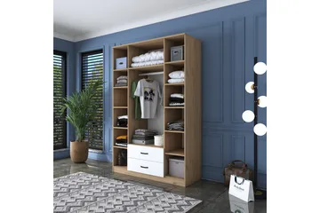 Caturai Garderob med Spegel - Valnöt/Vit - Förvaring - Garderober & garderobssystem