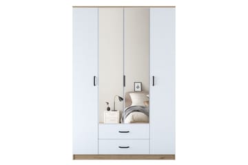 Caturai Garderob med Spegel - Valnöt/Vit - Förvaring - Garderober & garderobssystem