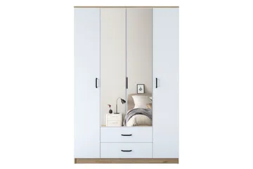 Caturai Garderob med Spegel - Valnöt/Vit - Förvaring - Garderober & garderobssystem