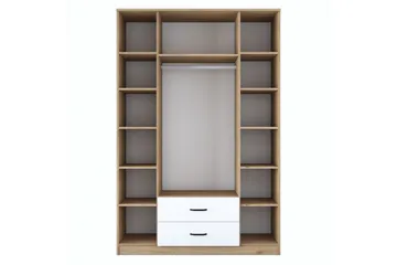 Caturai Garderob med Spegel - Valnöt/Vit - Förvaring - Garderober & garderobssystem