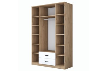 Caturai Garderob med Spegel - Valnöt/Vit - Förvaring - Garderober & garderobssystem