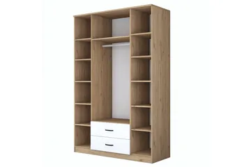 Caturai Garderob med Spegel - Valnöt/Vit - Förvaring - Garderober & garderobssystem