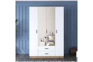 Caturai Garderob med Spegel - Valnöt/Vit - Förvaring - Garderober & garderobssystem