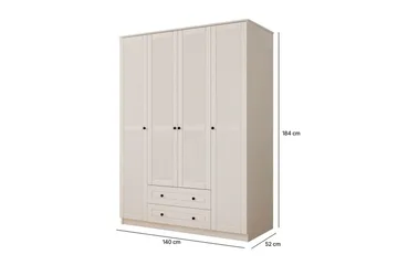 Ceyras Garderob 140x184 cm - Matt Vit - Förvaring - Garderober & garderobssystem