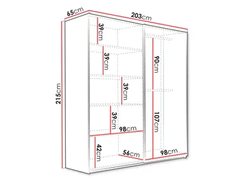 Ceyris Garderob med Spegel 203 cm - Förvaring - Garderober & garderobssystem