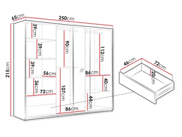 Ceyris Garderob med Spegel 250 cm - Förvaring - Garderober & garderobssystem