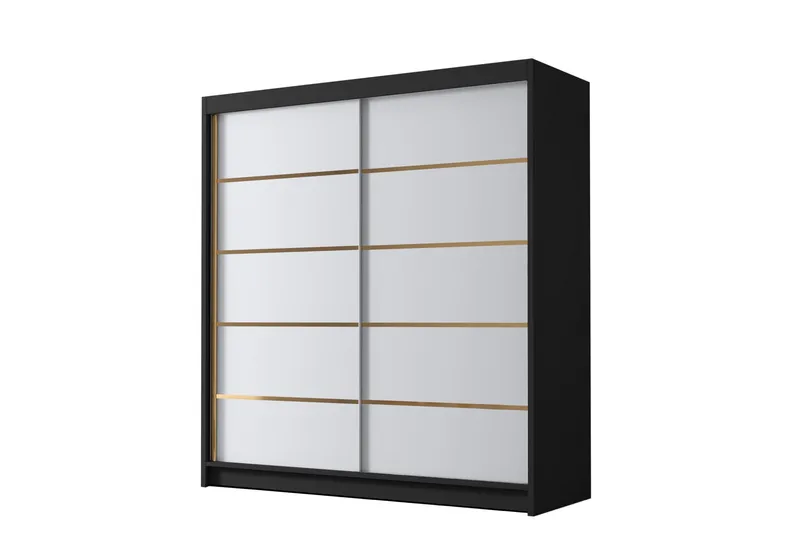 Chavez Garderob 180x215 cm - Vit/Svart - Förvaring - Garderober & garderobssystem