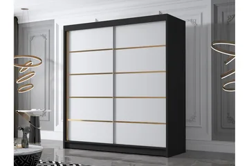 Chavez Garderob 180x215 cm - Vit/Svart - Förvaring - Garderober & garderobssystem