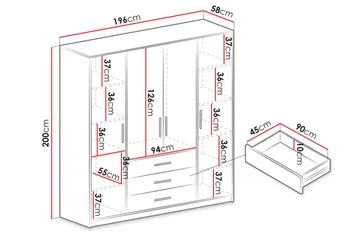 Chavez Garderob 196x200 cm - Beige - Förvaring - Garderober & garderobssystem
