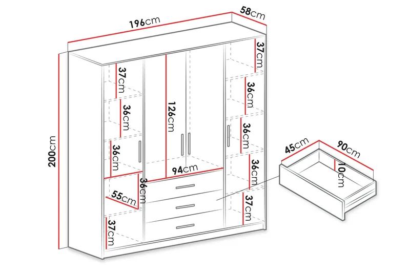 Chavez Garderob 196x200 cm - Beige - Förvaring - Garderober & garderobssystem