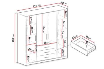 Chavez Garderob 196x200 cm - Beige - Förvaring - Garderober & garderobssystem