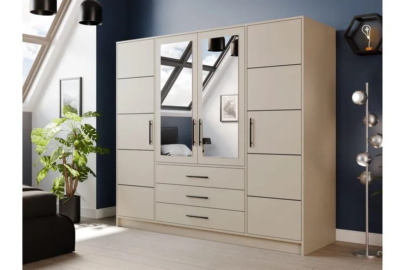 Chavez Garderob 196x200 cm - Beige - Förvaring - Garderober & garderobssystem