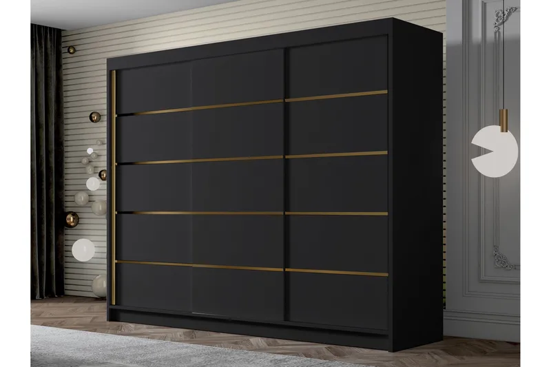 Cinerea Garderob 250x215 cm - Svart - Förvaring - Garderober & garderobssystem