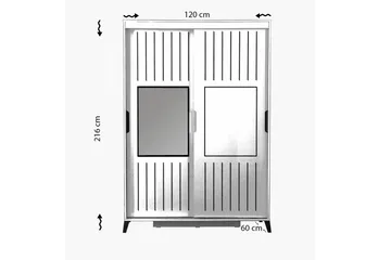 Comfortale Garderob 120 cm i Trä med Glasdörr - Beige - Förvaring - Garderober & garderobssystem