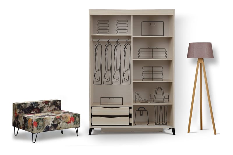 Comfortale Garderob 130 - Ljus Trä - Förvaring - Garderober & garderobssystem