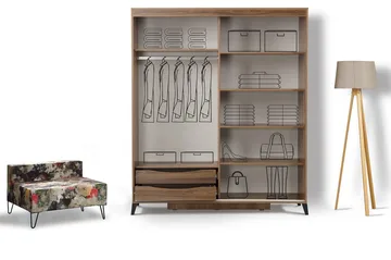 Comfortale Garderob 150 - Valnöt - Förvaring - Garderober & garderobssystem