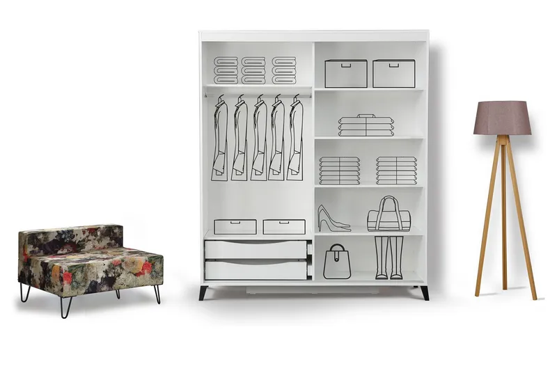 Comfortale Garderob 150 - Vit - Förvaring - Garderober & garderobssystem