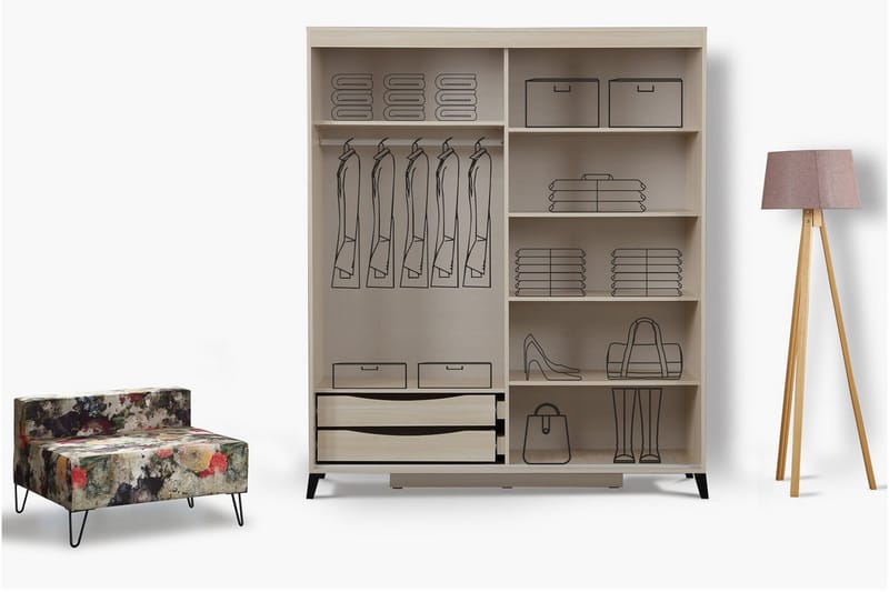 Comfortale Garderob 160 - Ljus Trä - Förvaring - Garderober & garderobssystem
