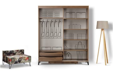 Comfortale Garderob 190 - Valnöt - Förvaring - Garderober & garderobssystem