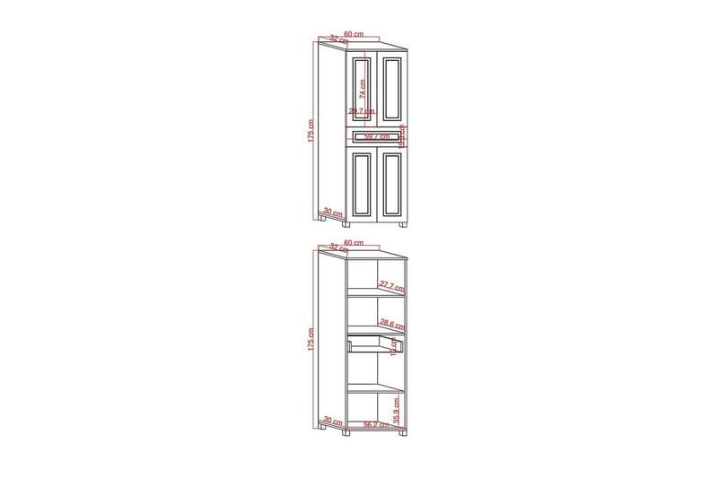 Comfortale Garderob 60x175 cm - Svart/Mörkfärgat trä - Förvaring - Garderober & garderobssystem