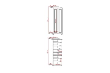 Comfortale Garderob 60x175 cm - Svart/Mörkfärgat trä - Förvaring - Garderober & garderobssystem