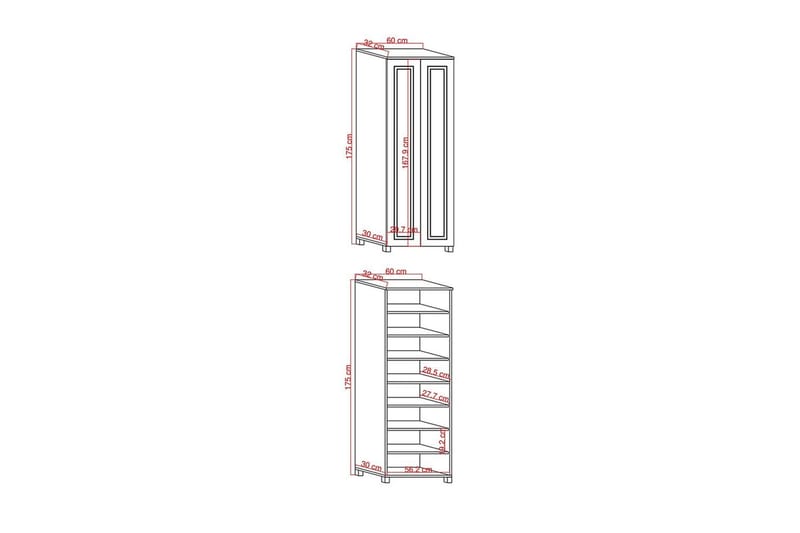 Comfortale Garderob 60x175 cm - Svart/Mörkfärgat trä - Förvaring - Garderober & garderobssystem