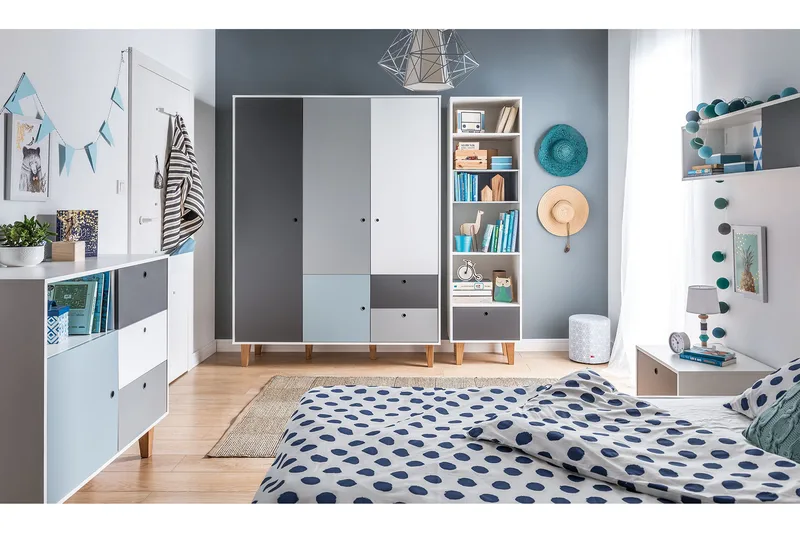 Concept Garderob Vit/Mörkgrå/Natur - VOX - Förvaring - Garderober & garderobssystem