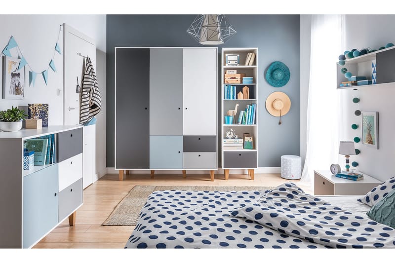 Concept Garderob Vit/Mörkgrå/Natur - VOX - Förvaring - Garderober & garderobssystem