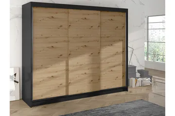 Cyria Garderob 200x215 cm - Brun/Svart - Förvaring - Garderober & garderobssystem