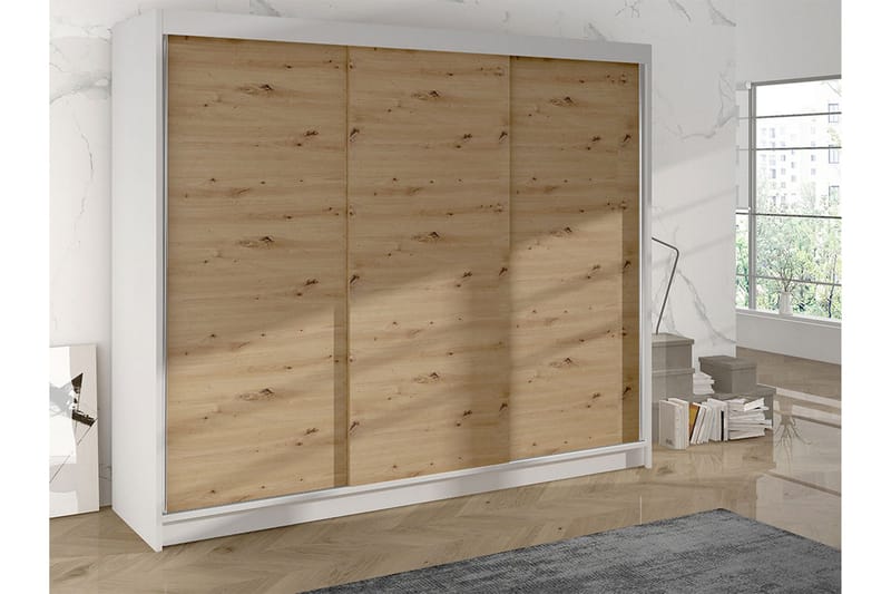 Cyria Garderob 200x215 cm - Brun/Vit - Förvaring - Garderober & garderobssystem