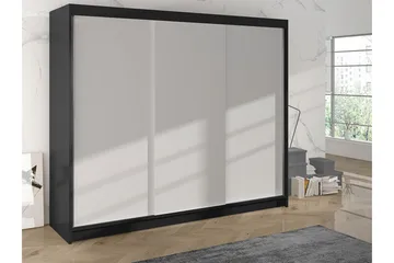 Cyria Garderob 200x215 cm - Vit/Svart - Förvaring - Garderober & garderobssystem