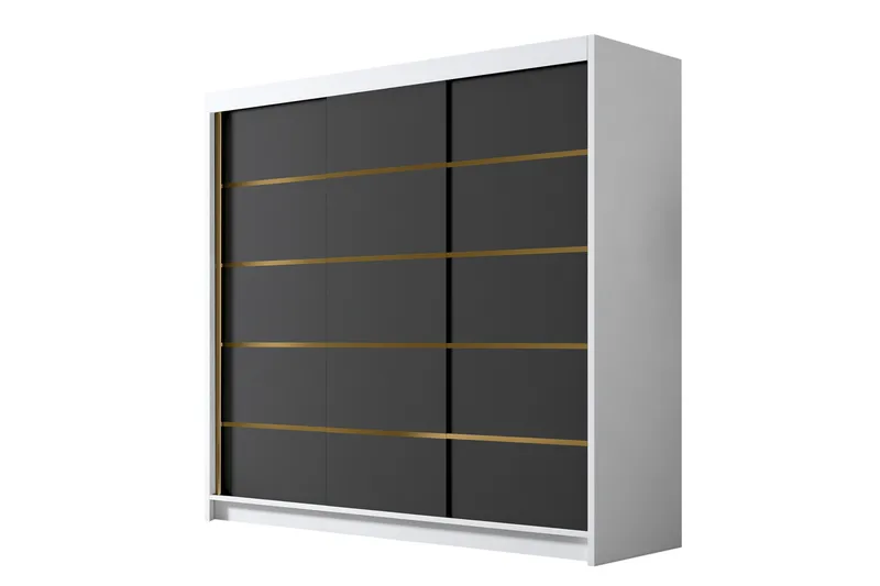 Dianna Garderob 200x215 cm, Svart/Vit