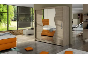 Douglas Garderob 180 cm - Ek/Spegel - Förvaring - Garderober & garderobssystem