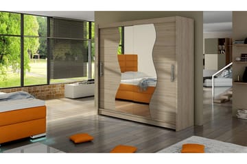 Douglas Garderob 180 cm - Ek/Spegel - Förvaring - Garderober & garderobssystem