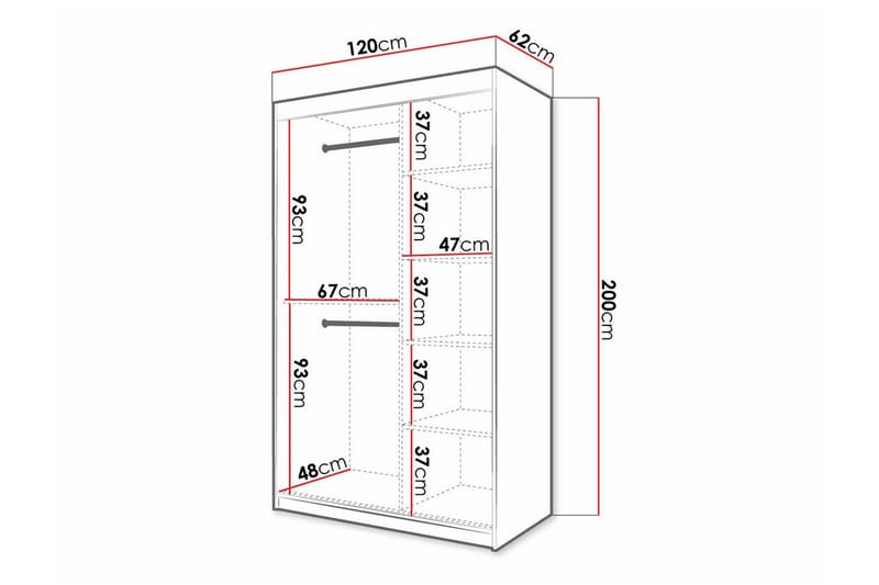 Dunvegan Garderob 120 cm i Målat Trä - Vit - Förvaring - Garderober & garderobssystem