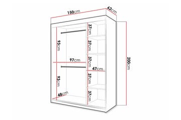 Dunvegan Garderob 150 cm i Målat Trä - Vit - Förvaring - Garderober & garderobssystem