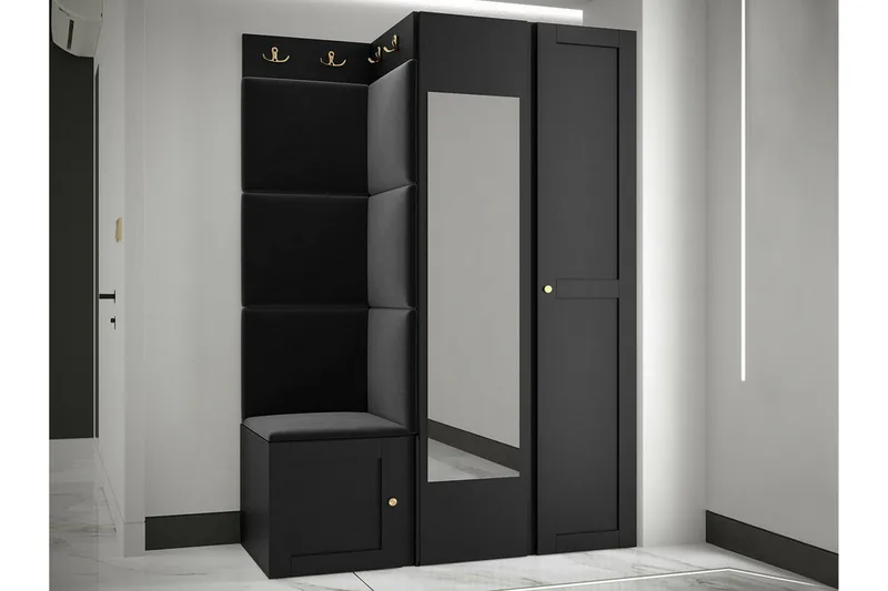 Dunvegan Garderob m. Spegel Black - Förvaring - Garderober & garderobssystem